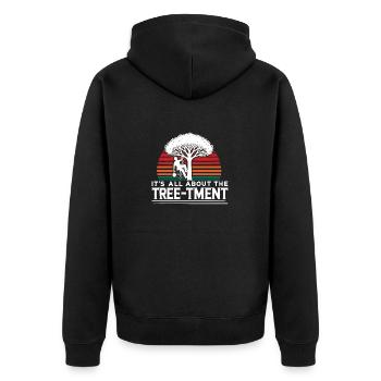 Tout tourne autour de l’arbre Funny Arborist Pun - Veste à capuche bio Premium Unisexe - noir - Dos - Nico (187cm)