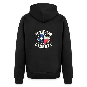 Texit für Liberty Texas Secede Texit Texan State - Unisex Premium Bio Zip Hoodie - Schwarz - Hinten - Nico (187cm)