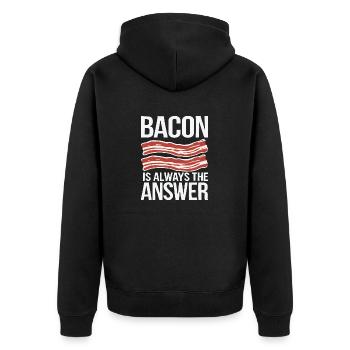 Le bacon est toujours la réponse Amateur de viande de porc drôle - Veste à capuche bio Premium Unisexe - noir - Dos - Nico (187cm)