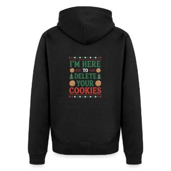 I'm here to delete your cookies Christmas Programm - Unisex Premium Organic Zip Hoodie - black - Back - Nico (187cm)