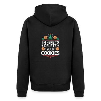 I'm here to delete your cookies Christmas Programm - Unisex Premium Organic Zip Hoodie - black - Back - Nico (187cm)