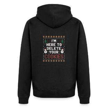 I'm here to delete your cookies Christmas Programm - Unisex Premium Organic Zip Hoodie - black - Back - Nico (187cm)