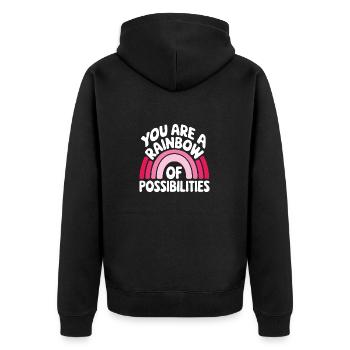 Vous êtes un arc-en-ciel de possibilités Enseignant Empower - Veste à capuche bio Premium Unisexe - noir - Dos - Nico (187cm)