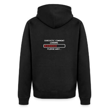 Sarcastic comment loading please wait Programmer - Unisex Premium Organic Zip Hoodie - black - Back - Nico (187cm)
