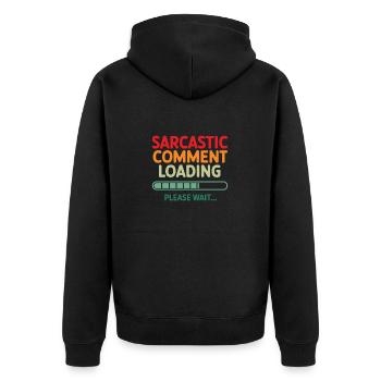 Sarcastic comment loading please wait Programmer - Unisex Premium Organic Zip Hoodie - black - Back - Nico (187cm)