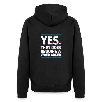 , cela nécessite un ordre de travail Humour de bureau informatique - Veste à capuche bio Premium Unisexe - noir - Dos - Nico (187cm)