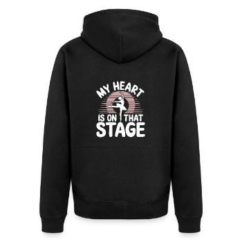 Mon cœur est sur cette scène Théâtre Acteur Danseur - Veste à capuche bio Premium Unisexe - noir - Dos - Nico (187cm)