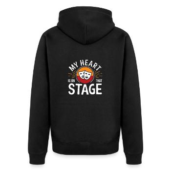 Mon cœur est sur cette scène Théâtre Acteur Danseur - Veste à capuche bio Premium Unisexe - noir - Dos - Nico (187cm)