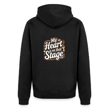 Mon cœur est sur cette scène Théâtre Acteur Danseur - Veste à capuche bio Premium Unisexe - noir - Dos - Nico (187cm)
