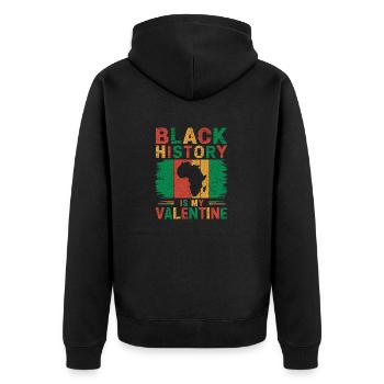 L’histoire des Noirs, c’est mon humour fier de la Saint-Valentin - Veste à capuche bio Premium Unisexe - noir - Dos - Nico (187cm)