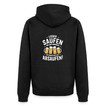 Mieux vaut boire jusqu’à la fin de la journée que de saluer jusqu’à la fin de la journée - Veste à capuche bio Premium Unisexe - noir - Dos - Nico (187cm)