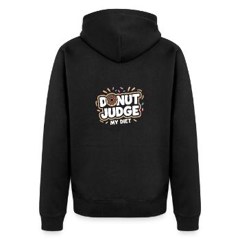 Donut-Richter meine Diät Lustiger Donut-Liebhaber Wortspiel - Unisex Premium Bio Zip Hoodie - Schwarz - Hinten - Nico (187cm)