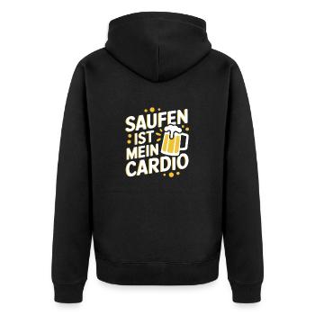 Drinking is my cardio - Unisex Premium Organic Zip Hoodie - black - Back - Nico (187cm)