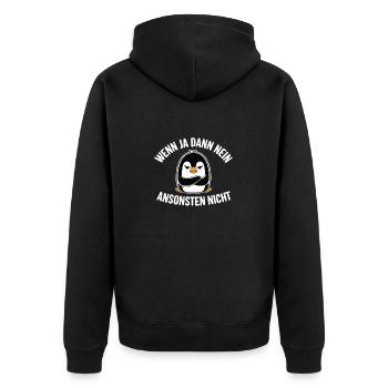 If so, then no otherwise not Penguin No Boc - Unisex Premium Organic Zip Hoodie - black - Back - Nico (187cm)