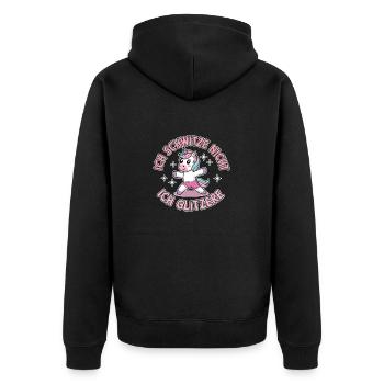 Ich schwitze nicht ich Glitzere Lustig Aerobic Tan - Unisex Premium Bio Zip Hoodie - Schwarz - Hinten - Nico (187cm)