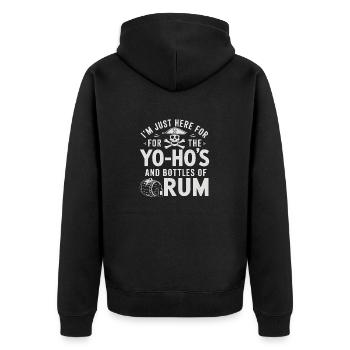 Je suis juste ici pour les Yo-Ho’s et les bouteilles de rhum Sea - Veste à capuche bio Premium Unisexe - noir - Dos - Nico (187cm)