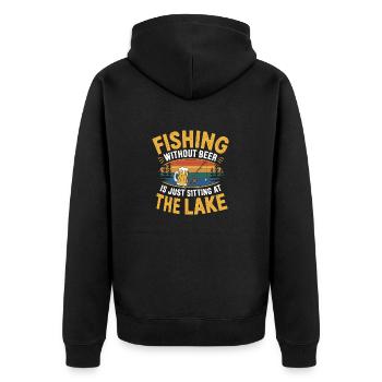 Pêcher sans bière, c’est juste s’asseoir au lac - Veste à capuche bio Premium Unisexe - noir - Dos - Nico (187cm)
