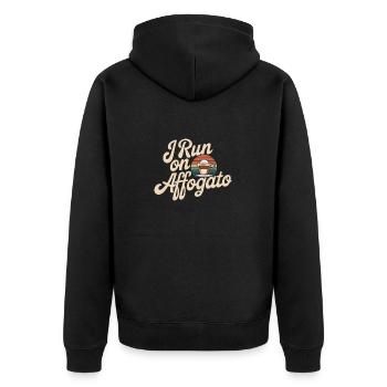 Je cours sur la boisson Affogato Funny Espressio en disant - Veste à capuche bio Premium Unisexe - noir - Dos - Nico (187cm)