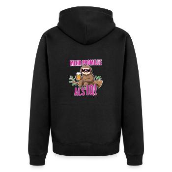 Plus pour mille que IQ Saufen Bier Alkohol Party Fau - Veste à capuche bio Premium Unisexe - noir - Dos - Nico (187cm)