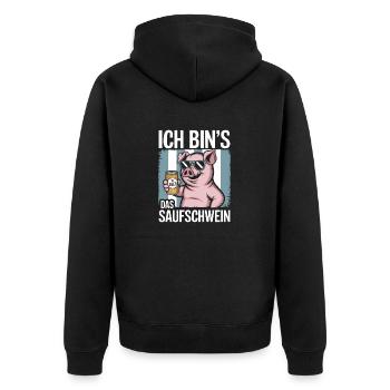 C’est moi l’alcool cochon buvant de la bière alcool fête - Veste à capuche bio Premium Unisexe - noir - Dos - Nico (187cm)