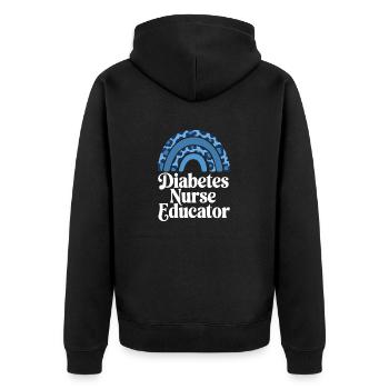 Diabetes Nurse Educator Diabetes Awareness - Unisex Premium Organic Zip Hoodie - black - Back - Nico (187cm)