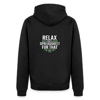 Relax i have a Spreadsheet for that Accountant - Unisex Premium Organic Zip Hoodie - black - Back - Nico (187cm)