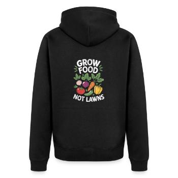 Grow Food Now Pelouses Jardinage Permaculture - Veste à capuche bio Premium Unisexe - noir - Dos - Nico (187cm)