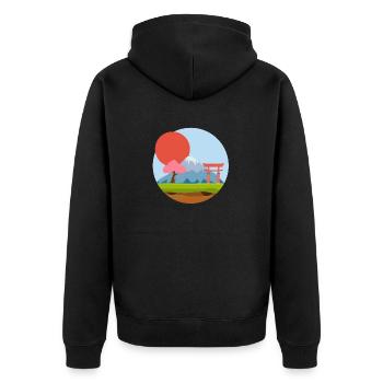 illustration japon - Veste à capuche bio Premium Unisexe - noir - Dos - Nico (187cm)