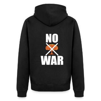 No was not a war - Unisex Premium Organic Zip Hoodie - black - Back - Nico (187cm)
