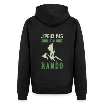 Je Peux Pas J'ai Rando - Veste à capuche bio Premium Unisexe - noir - Dos - Nico (187cm)