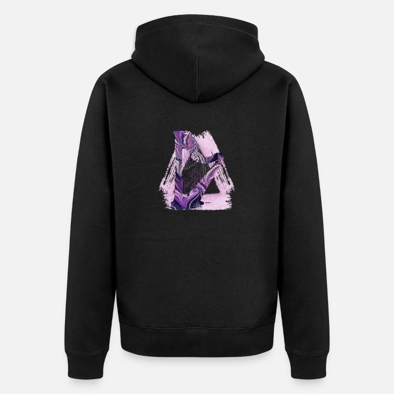harfe e 75 - Unisex Premium Bio Zip Hoodie - Schwarz