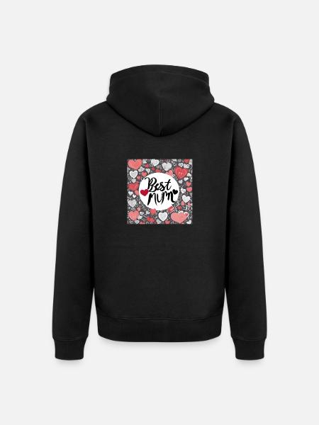 Best Mum - Unisex Premium Bio Zip Hoodie - Schwarz