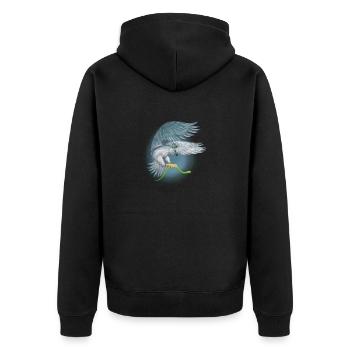 L’oiseau harpie porte le serpent - Veste à capuche bio Premium Unisexe - noir - Dos - Nico (187cm)