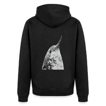 Narwal - Unisex Premium Bio Zip Hoodie - Schwarz - Hinten - Nico (187cm)