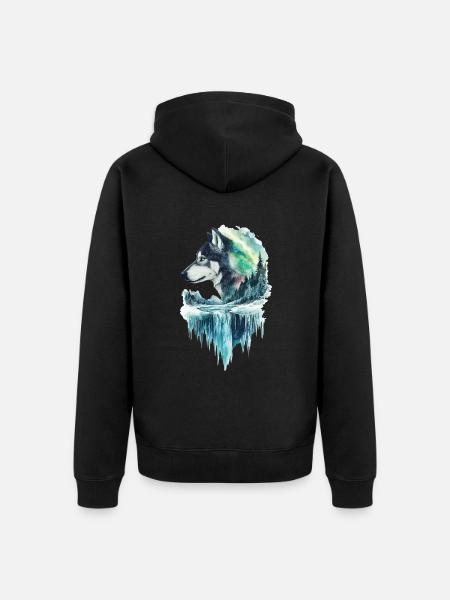 Hund - Unisex Premium Bio Zip Hoodie - Schwarz