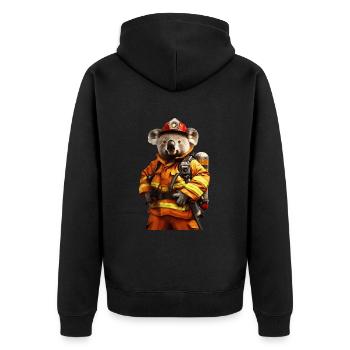 Koala - Unisex Premium Bio Zip Hoodie - Schwarz - Hinten - Nico (187cm)