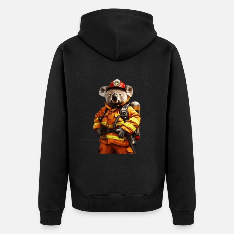 Koala - Unisex Premium Bio Zip Hoodie - Schwarz