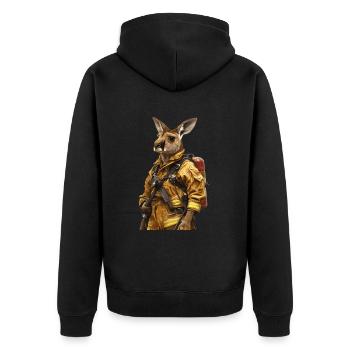 Känguru - Unisex Premium Bio Zip Hoodie - Schwarz - Hinten - Nico (187cm)