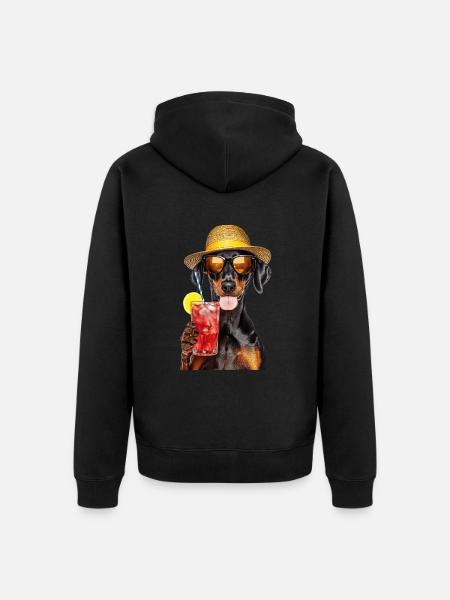 Dobermann Pitbull Pinscher - Unisex Premium Bio Zip Hoodie - Schwarz