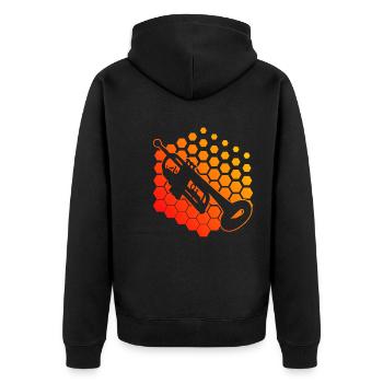 Trompetenspielen Trompetenspieler Herren - Unisex Premium Bio Zip Hoodie - Schwarz - Hinten - Nico (187cm)