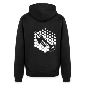 Trompette Jouant trompettes Trompettistes - Veste à capuche bio Premium Unisexe - noir - Dos - Nico (187cm)