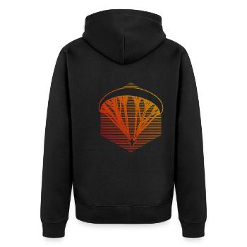 Herren Gleitschirm Paragleiter Paraglider - Unisex Premium Bio Zip Hoodie - Schwarz - Hinten - Nico (187cm)