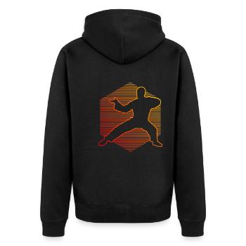 Kungfu Wushu Kung Fu Arts Martiaux Hommes - Veste à capuche bio Premium Unisexe - noir - Dos - Nico (187cm)