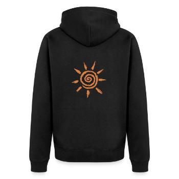 Symbole soleil - Veste à capuche bio Premium Unisexe - noir - Dos - Nico (187cm)