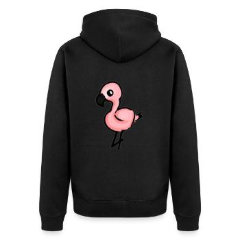 Flamingo doux mignon idée cadeau rose rose - Veste à capuche bio Premium Unisexe - noir - Dos - Nico (187cm)