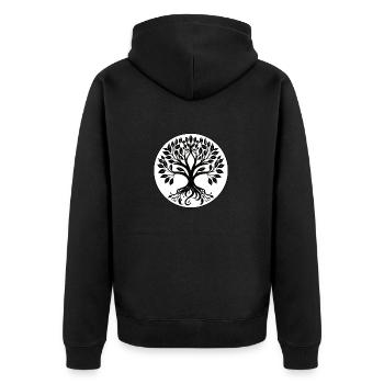 Tree of Life, Nature - Unisex Premium Organic Zip Hoodie - black - Back - Nico (187cm)
