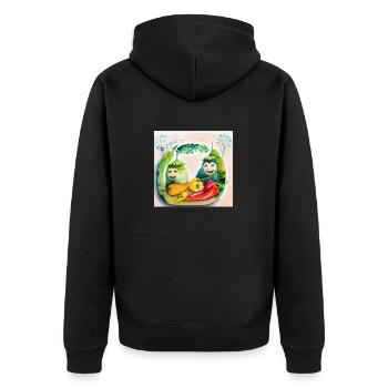 Des légumes joyeux - Veste à capuche bio Premium Unisexe - noir - Dos - Nico (187cm)