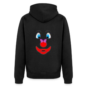 BD clown avec papillon - Veste à capuche bio Premium Unisexe - noir - Dos - Nico (187cm)