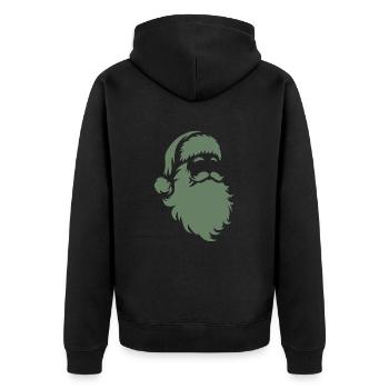 Santa Claus Silhouette: Christmas Magic - Unisex Premium Organic Zip Hoodie - black - Back - Nico (187cm)