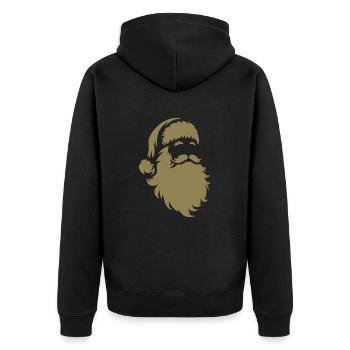 Santa Claus Silhouette: Christmas Magic - Unisex Premium Organic Zip Hoodie - black - Back - Nico (187cm)